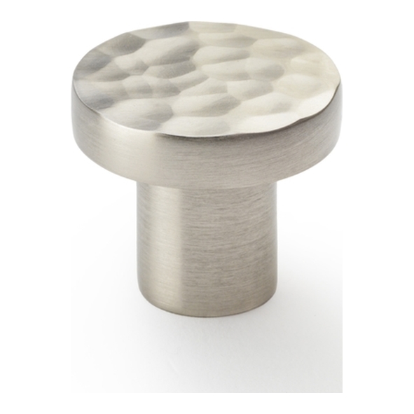 AW820-30-SN • 30mm • Satin Nickel • Alexander & Wilks Hanover Hammered Cupboard Knob